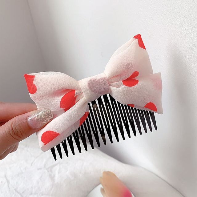 Bow Fabric Hair Comb