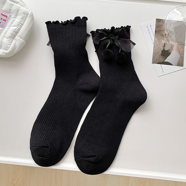 Bow Frill Short Socks