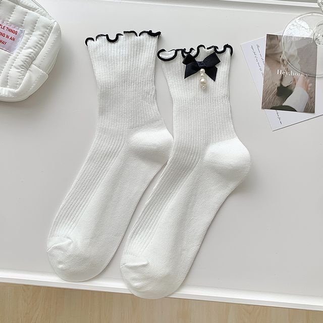 Bow Frill Short Socks