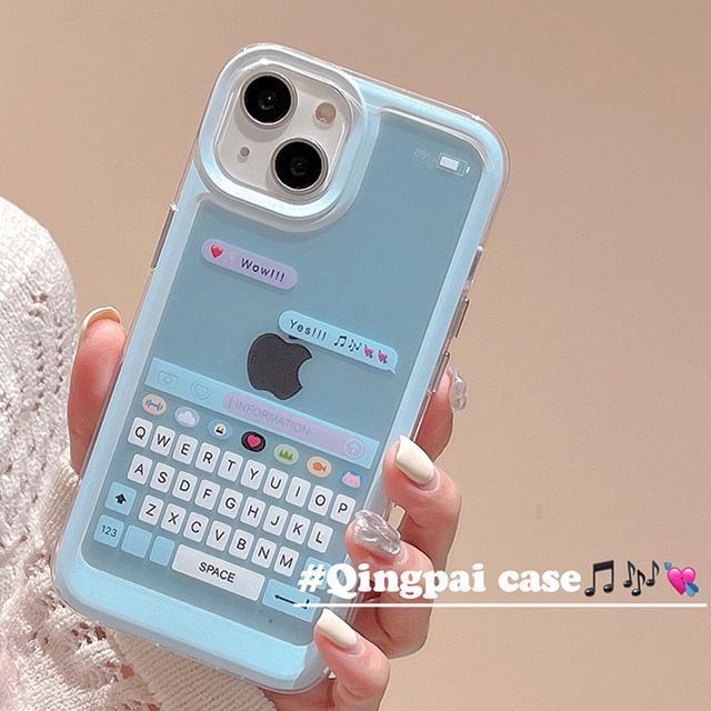 Keyboard Print Phone Case - iPhone 14 Pro Max / 14 Pro / 14 Max / 14 / 13 Pro Max / 13 Pro / 13 / 13 mini / 12 Pro Max / 12 Pro / 12 / 12 mini / 11 Pro Max / 11 Pro / 11 / SE / XS Max / XS / XR / X / 8 / 8 Plus / 7 / 7 Plus