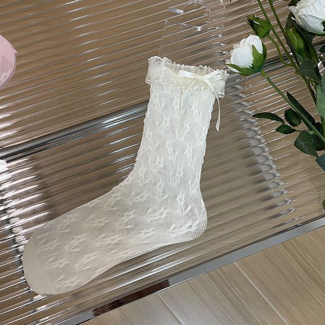 Bow Floral Lace Socks