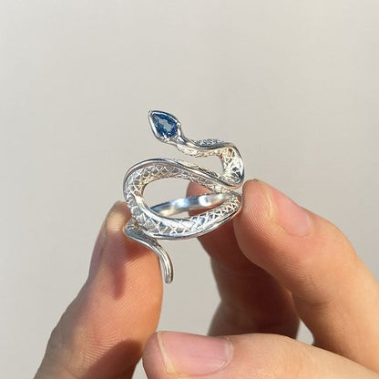 Snake Rhinestone Alloy Open Ring