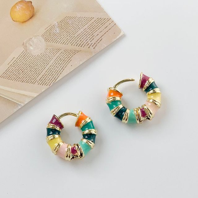 Glaze Alloy Open Hoop Earring / Hoop Earring (various designs)