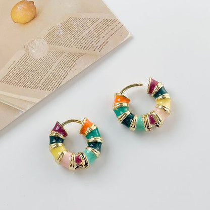 Glaze Alloy Open Hoop Earring / Hoop Earring (various designs)