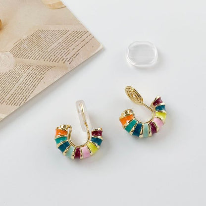 Glaze Alloy Open Hoop Earring / Hoop Earring (various designs)