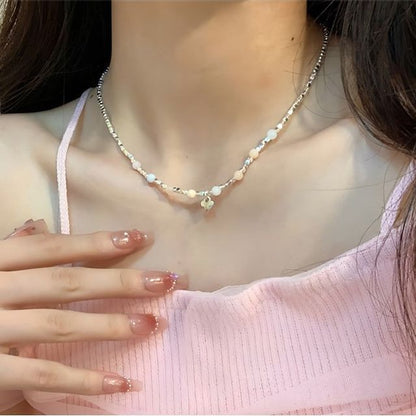 Gemstone Alloy Choker Faux