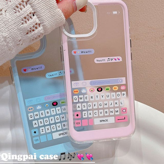 Keyboard Print Phone Case - iPhone 14 Pro Max / 14 Pro / 14 Max / 14 / 13 Pro Max / 13 Pro / 13 / 13 mini / 12 Pro Max / 12 Pro / 12 / 12 mini / 11 Pro Max / 11 Pro / 11 / SE / XS Max / XS / XR / X / 8 / 8 Plus / 7 / 7 Plus