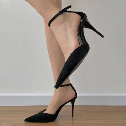High-Heel Pointed Plain D'Orsay Pumps