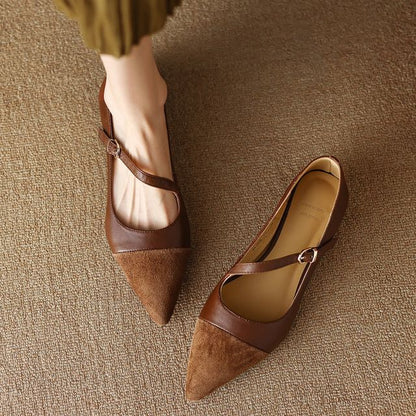 Buckled Strap Pointed Flats