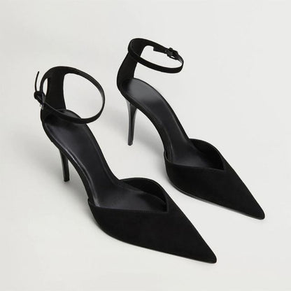 High-Heel Pointed Plain D'Orsay Pumps
