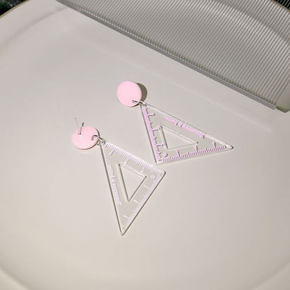 Cutout Triangle Ruler Earring