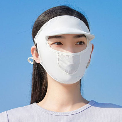 Plain Sun Protection Face Cover with Brim