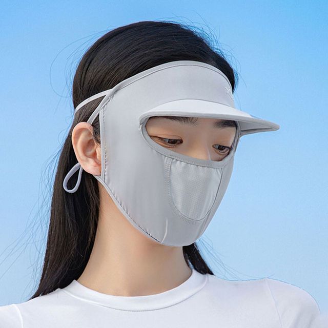 Plain Sun Protection Face Cover with Brim
