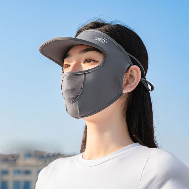 Plain Sun Protection Face Cover with Brim