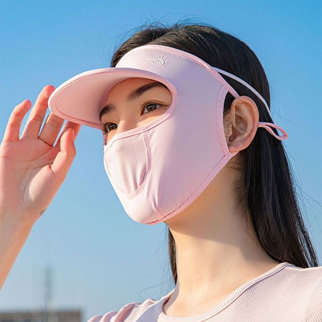 Plain Sun Protection Face Cover with Brim