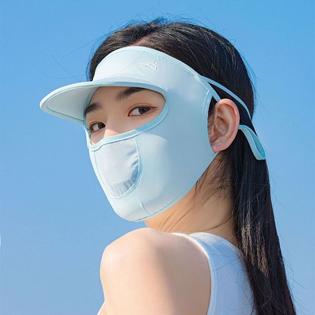Plain Sun Protection Face Cover with Brim