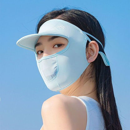 Plain Sun Protection Face Cover with Brim