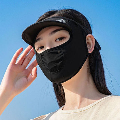 Plain Sun Protection Face Cover with Brim