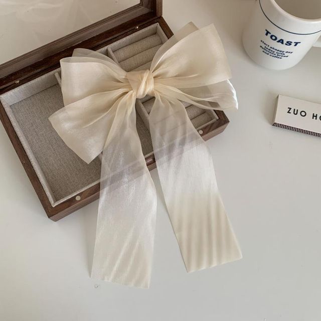 Plain Bow Mesh Hair Clip