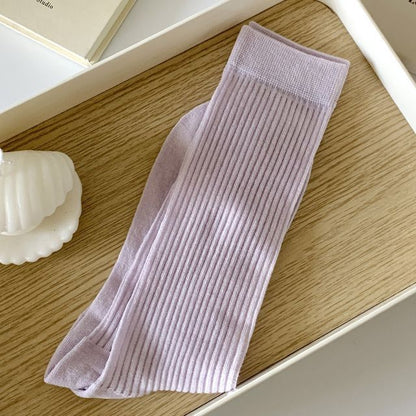 Ribbed Plain Socks