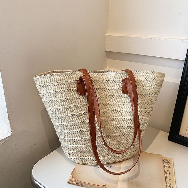 Straw Basket Shoulder Bag