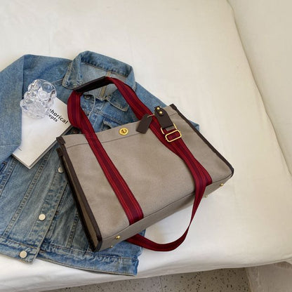 Striped Top Handle Crossbody Bag