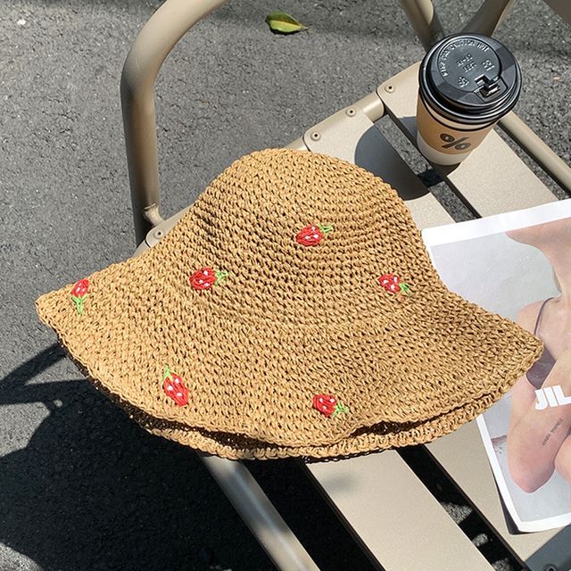 Strawberry Straw Sun Hat