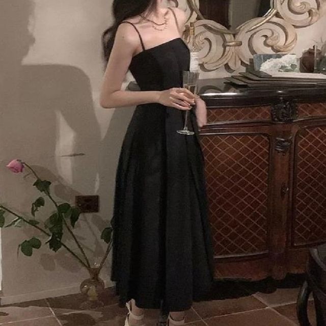 A-Line Maxi Dress with Thin Straps