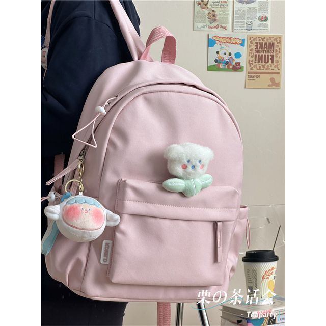 Multi-Pocket Backpack / Bag Charm / Set
