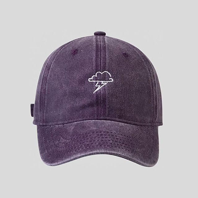 Lightning Cloud Embroidered Baseball Cap