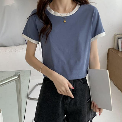 Short-Sleeve Round Neck Ringer T-Shirt