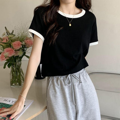 Short-Sleeve Round Neck Ringer T-Shirt