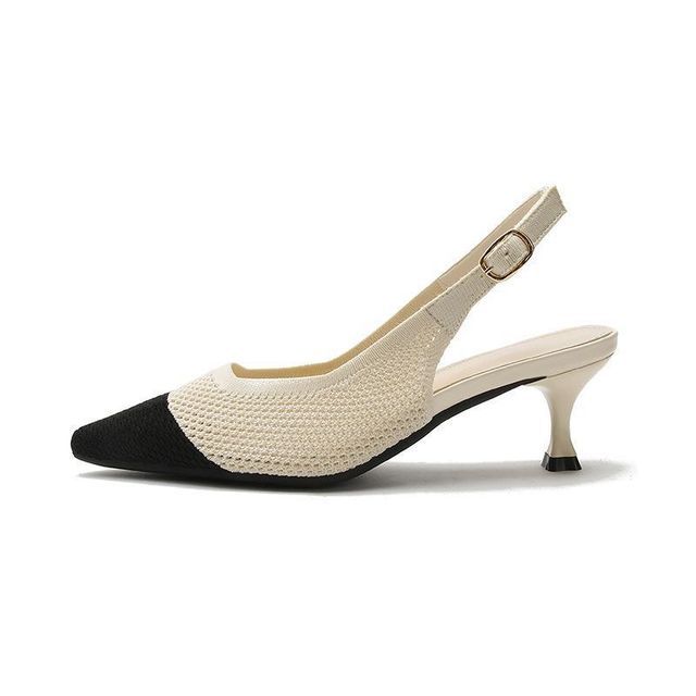 Pointed Slingback Kitten Heel Sandals