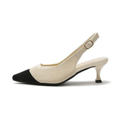 Pointed Slingback Kitten Heel Sandals