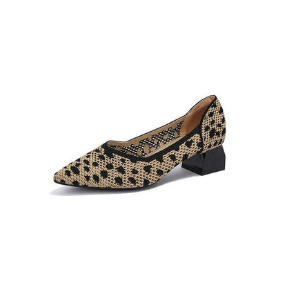Escarpins à talon épais et bout pointu