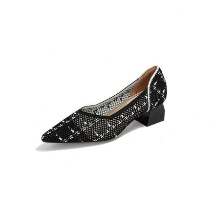 Escarpins à talon épais et bout pointu