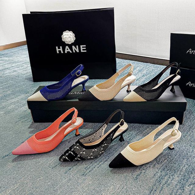 Pointed Slingback Kitten Heel Sandals