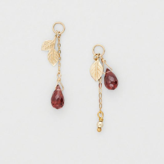 Leaf Agate Asymmetrical Alloy Drop Earring (various designs)