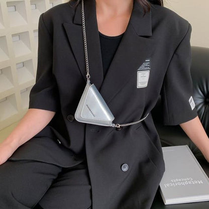 Chain Strap Triangle Crossbody Bag