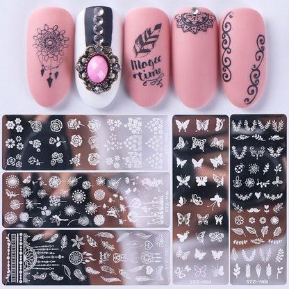 Stainless Steel Nail Art Stamping Plate (various designs)