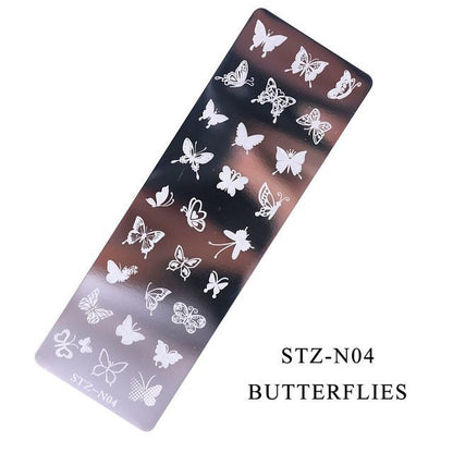 Stainless Steel Nail Art Stamping Plate (various designs)