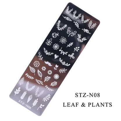 Stainless Steel Nail Art Stamping Plate (various designs)