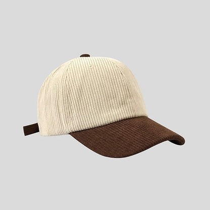 Two Tone Corduroy Baseball Cap