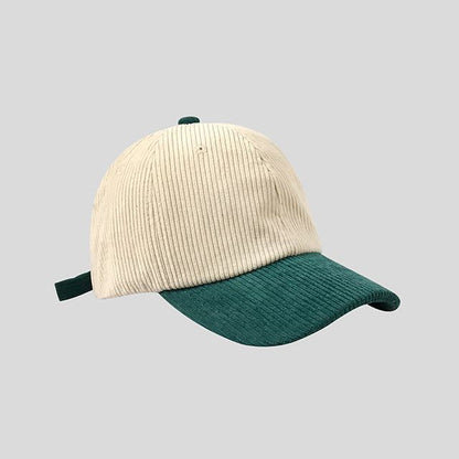 Two Tone Corduroy Baseball Cap