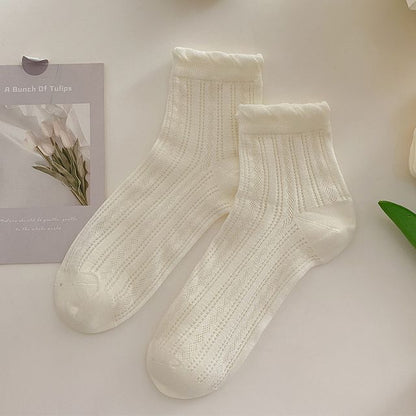 Plain Frill Short Socks Set