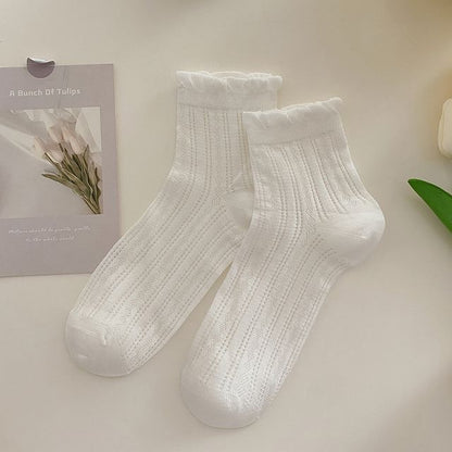 Plain Frill Short Socks Set