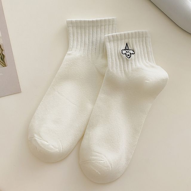 Embroidered Short Socks Set