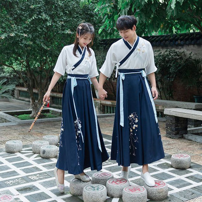 Traditional Chinese Couple Matching Costume Set: Short