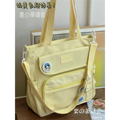 Lettering Label Top Handle Crossbody Bag