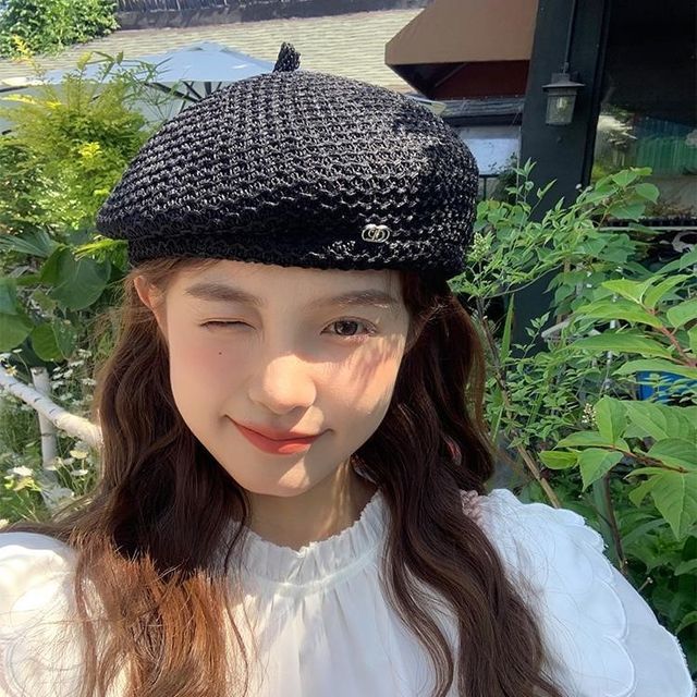 Eyelet Beret Hat